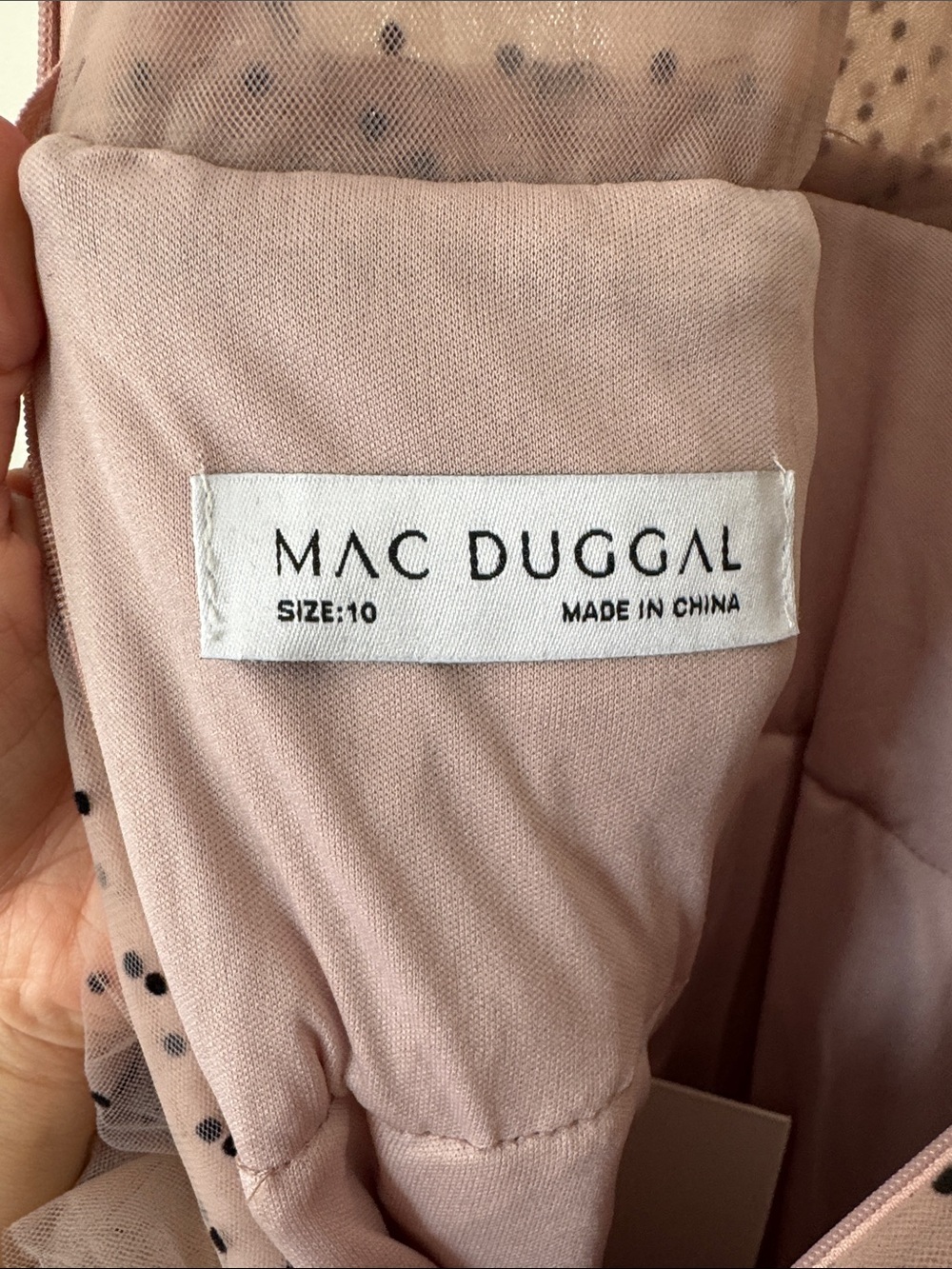 Mac Duggal 20776 Pink Sleeveless Dot Net Ruffle Dress Size 10 NWT - Picture 12 of 14